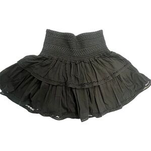 Sunday Best Black Tiered Skirt w/ Smocked Waistband- Size Small